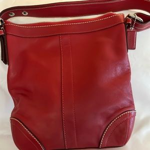 Red leather Coach purse